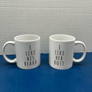 I Like Her Butt, I Like His Beard coffee mugs